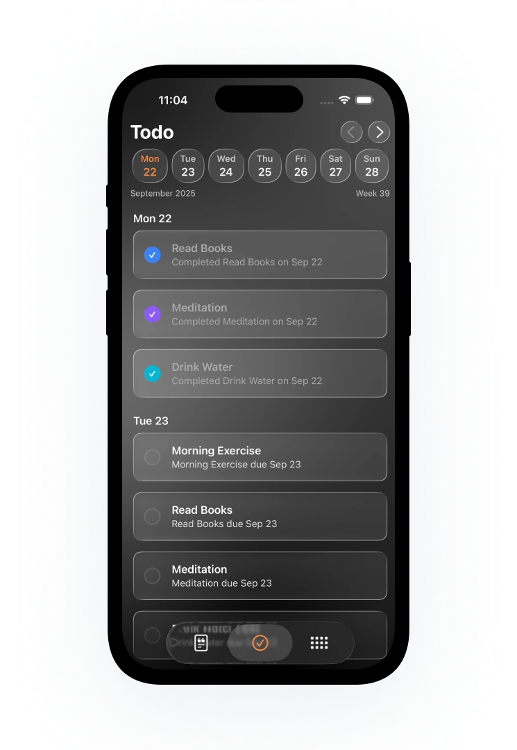 Todo management screen