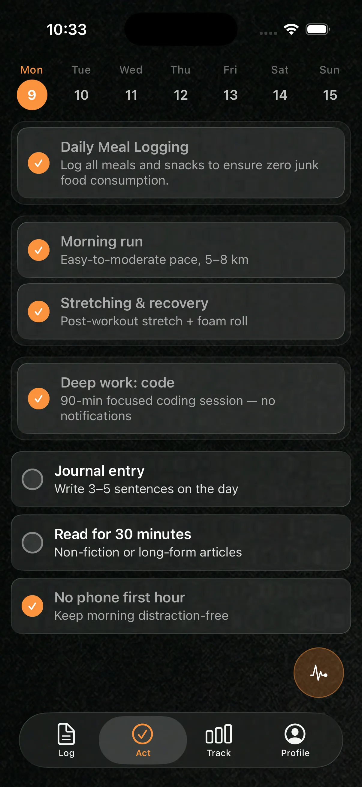 Hone App Action Interface