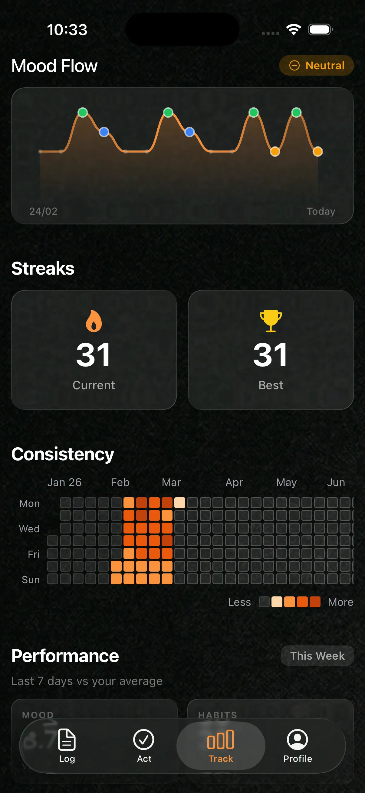 Hone App Track Interface